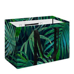 Dark Tropical Palm Leaves Pattern Print Utility Tote Bag