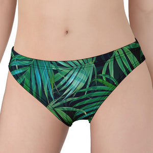 Dark Tropical Palm Leaves Pattern Print Women's Panties