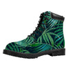 Dark Tropical Palm Leaves Pattern Print Work Boots