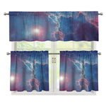 Dark Universe Galaxy Deep Space Print 3 Piece Kitchen Curtains
