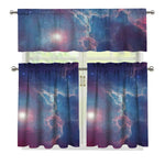 Dark Universe Galaxy Deep Space Print 3 Piece Kitchen Curtains