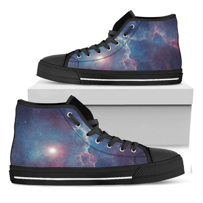 Dark Universe Galaxy Deep Space Print Black High Top Sneakers