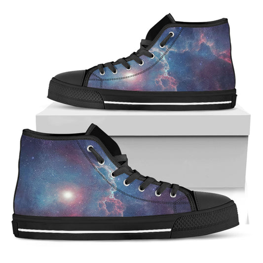 Dark Universe Galaxy Deep Space Print Black High Top Sneakers