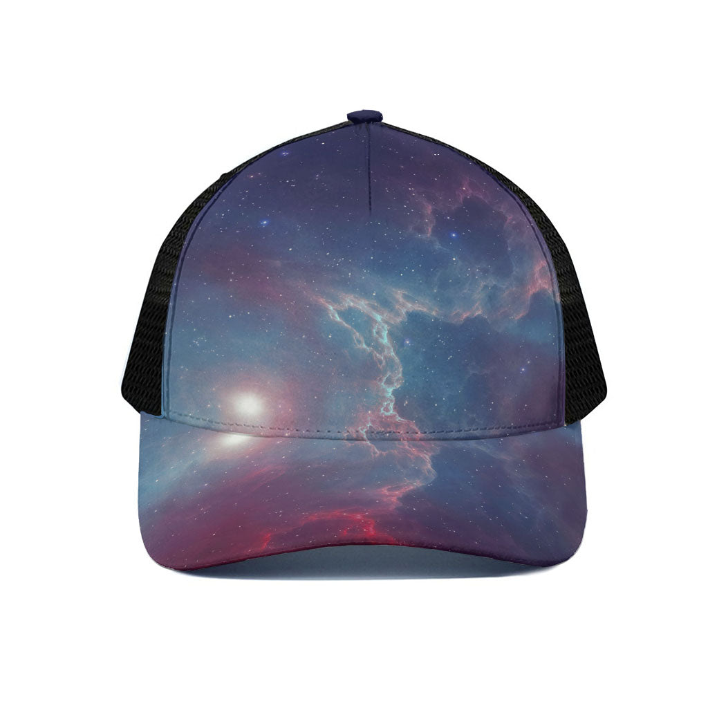 Dark Universe Galaxy Deep Space Print Black Mesh Trucker Cap