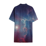 Dark Universe Galaxy Deep Space Print Cotton Hawaiian Shirt