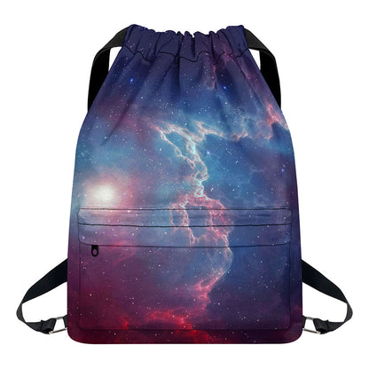 Dark Universe Galaxy Deep Space Print Drawstring Backpack