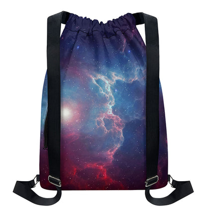 Dark Universe Galaxy Deep Space Print Drawstring Backpack