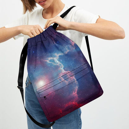 Dark Universe Galaxy Deep Space Print Drawstring Backpack