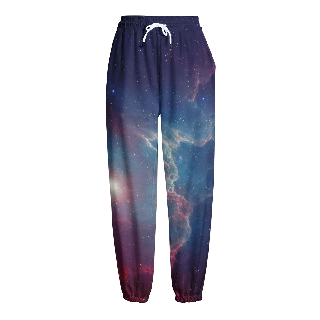 Dark Universe Galaxy Deep Space Print Fleece Lined Knit Pants