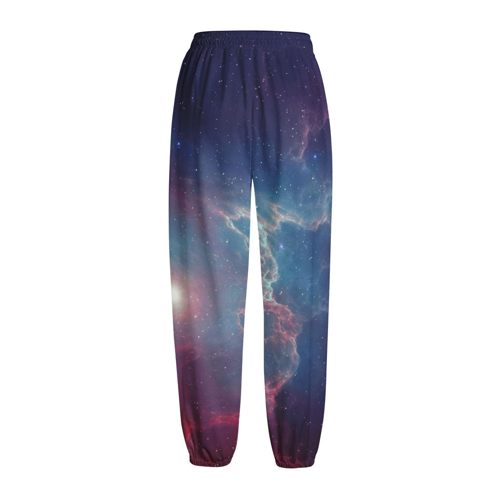 Dark Universe Galaxy Deep Space Print Fleece Lined Knit Pants