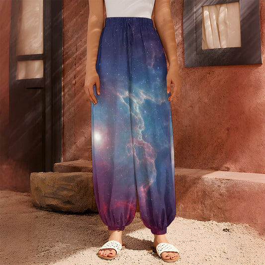 Dark Universe Galaxy Deep Space Print Harem Pants