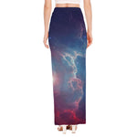 Dark Universe Galaxy Deep Space Print High Slit Maxi Skirt