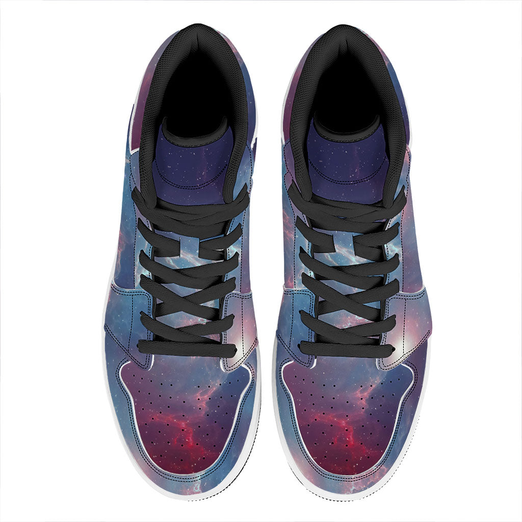 Dark Universe Galaxy Deep Space Print High Top Leather Sneakers