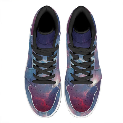 Dark Universe Galaxy Deep Space Print High Top Leather Sneakers