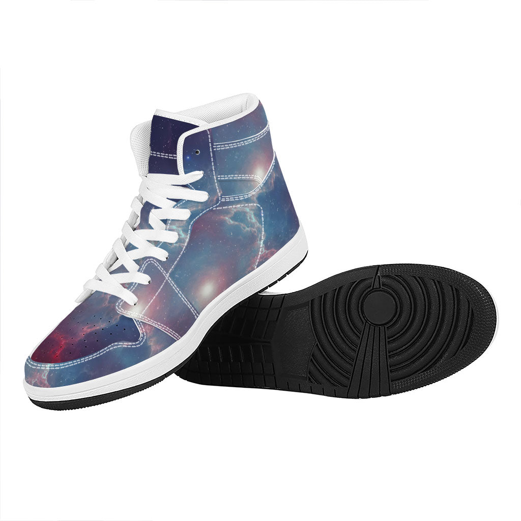 Dark Universe Galaxy Deep Space Print High Top Leather Sneakers