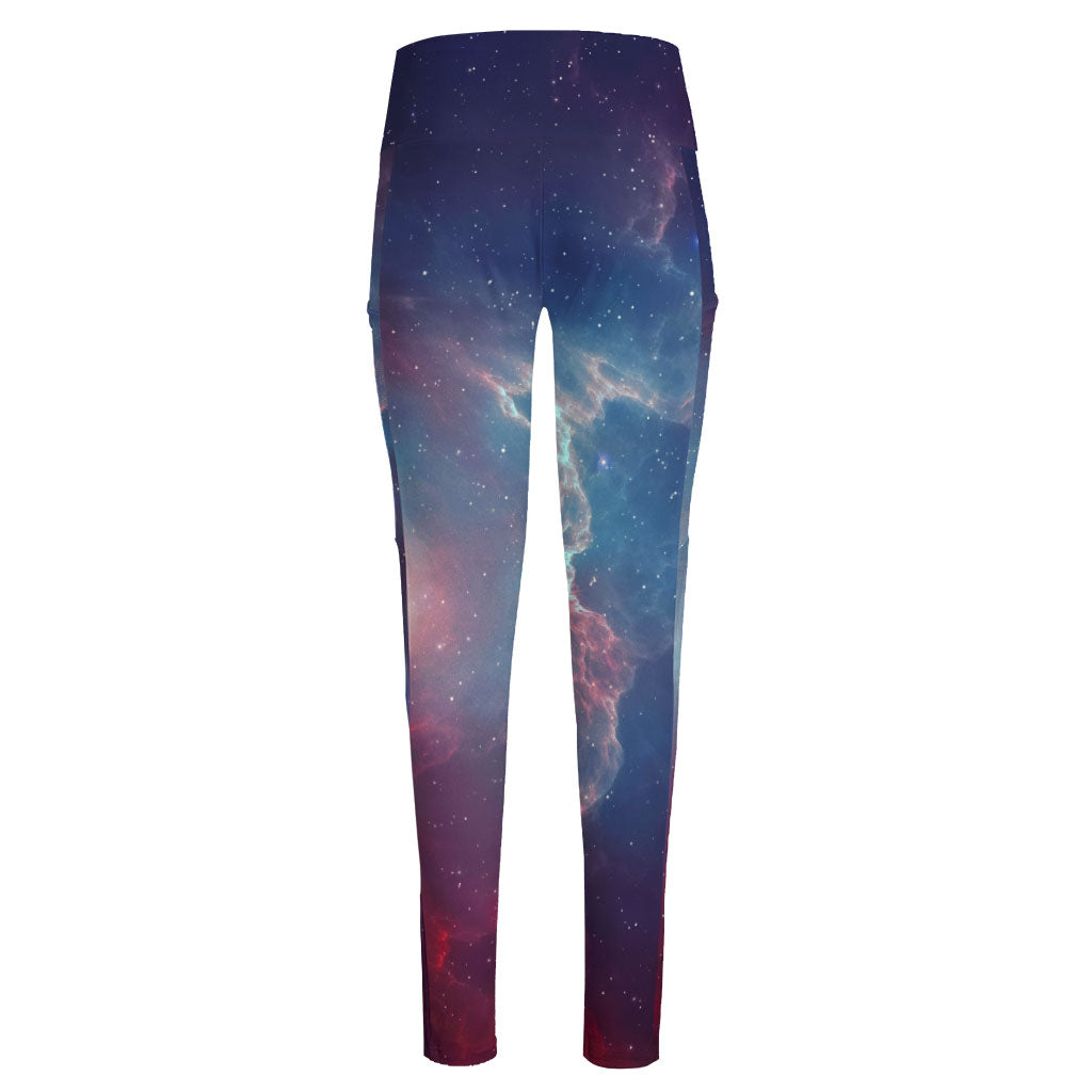 Dark Universe Galaxy Deep Space Print High-Waisted Pocket Leggings