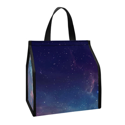 Dark Universe Galaxy Deep Space Print Insulated Lunch Tote