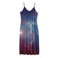 Dark Universe Galaxy Deep Space Print Jersey Midi Cami Dress