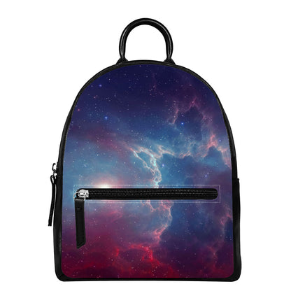 Dark Universe Galaxy Deep Space Print Leather Backpack
