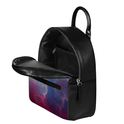 Dark Universe Galaxy Deep Space Print Leather Backpack
