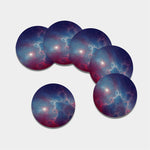 Dark Universe Galaxy Deep Space Print Leather Coaster Set