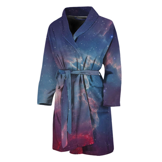 Dark Universe Galaxy Deep Space Print Men's Bathrobe