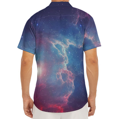 Dark Universe Galaxy Deep Space Print Men's Deep V-Neck Shirt