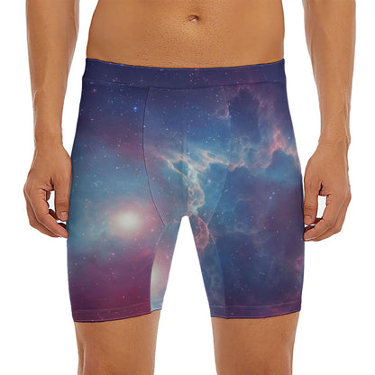 Dark Universe Galaxy Deep Space Print Men's Long Boxer Briefs