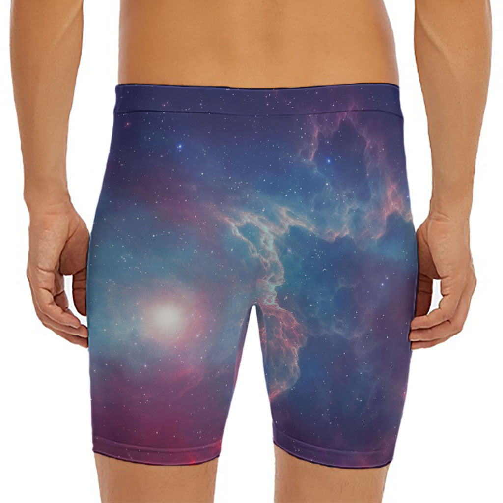 Dark Universe Galaxy Deep Space Print Men's Long Boxer Briefs