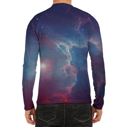 Dark Universe Galaxy Deep Space Print Men's Long Sleeve Rash Guard