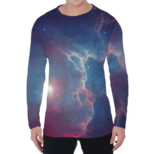 Dark Universe Galaxy Deep Space Print Men's Long Sleeve T-Shirt