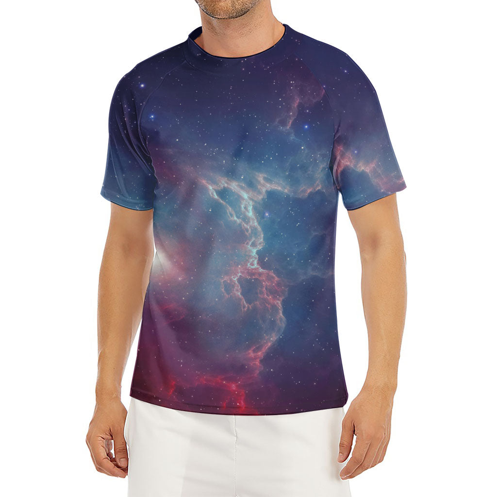 Dark Universe Galaxy Deep Space Print Men's Short Sleeve Rash Guard