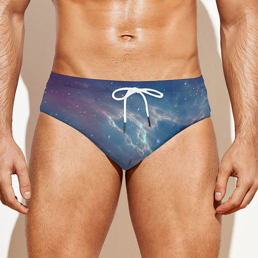 Dark Universe Galaxy Deep Space Print Men's Swim Briefs