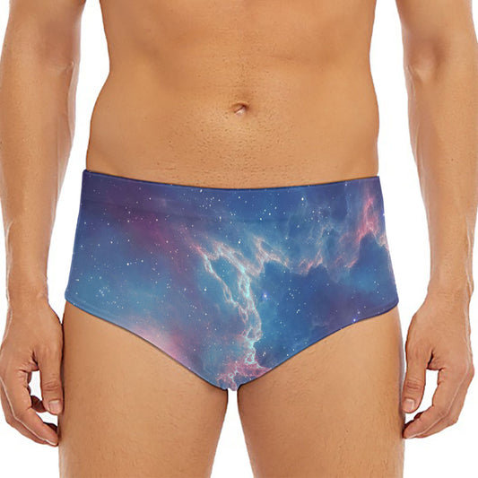 Dark Universe Galaxy Deep Space Print Men's Triangle Swim Briefs