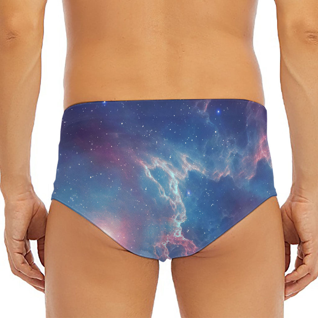 Dark Universe Galaxy Deep Space Print Men's Triangle Swim Briefs