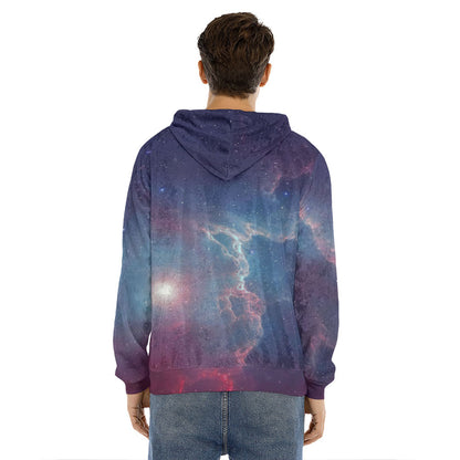 Dark Universe Galaxy Deep Space Print Men's Velvet Pullover Hoodie