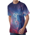 Dark Universe Galaxy Deep Space Print Men's Velvet T-Shirt