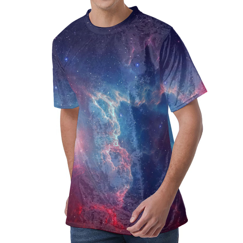 Dark Universe Galaxy Deep Space Print Men's Velvet T-Shirt