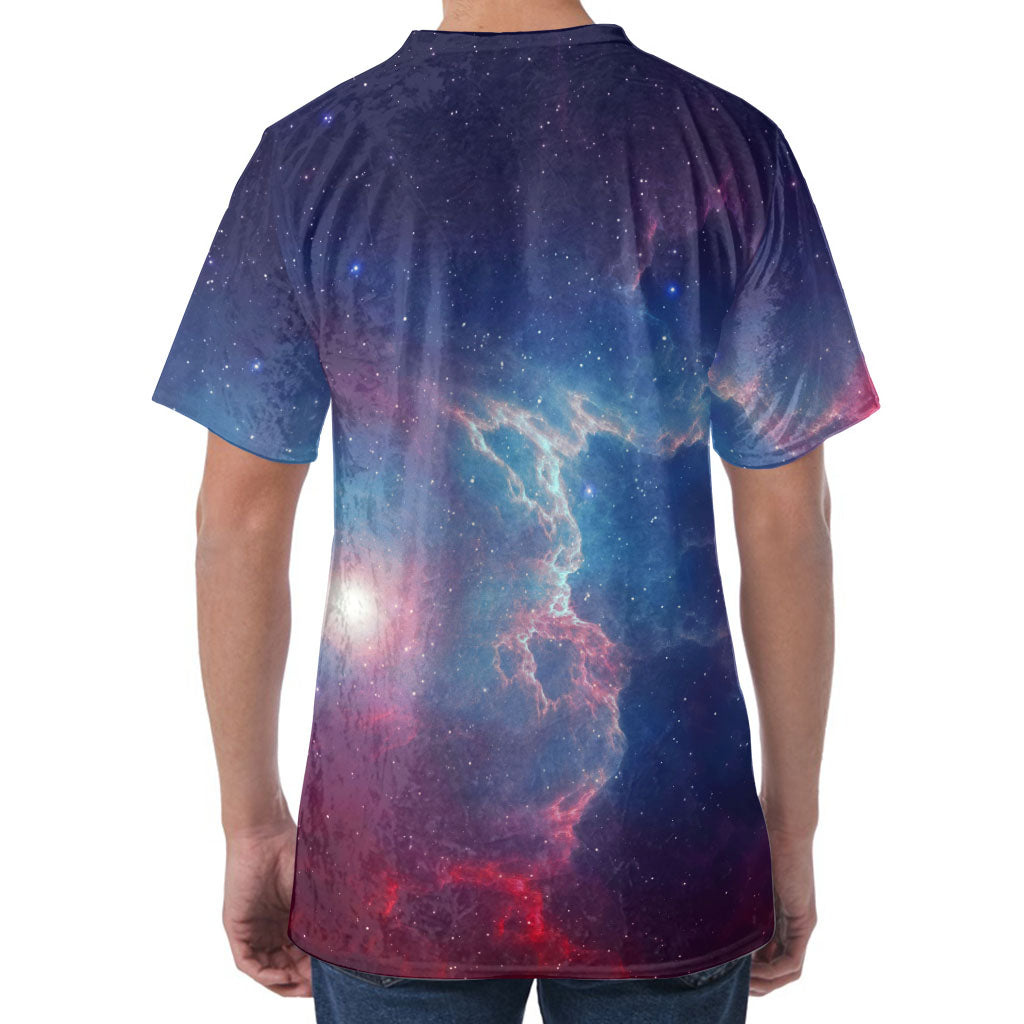 Dark Universe Galaxy Deep Space Print Men's Velvet T-Shirt