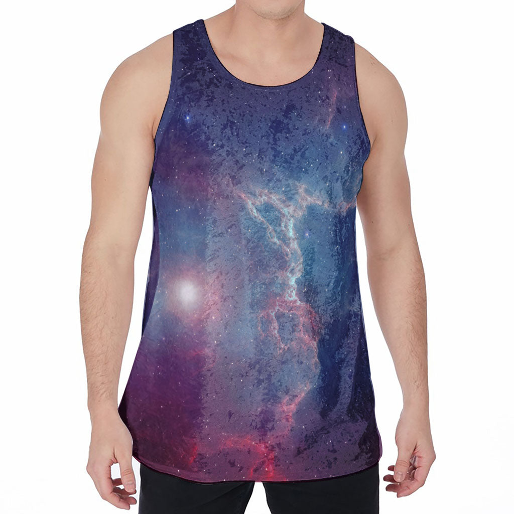 Dark Universe Galaxy Deep Space Print Men's Velvet Tank Top