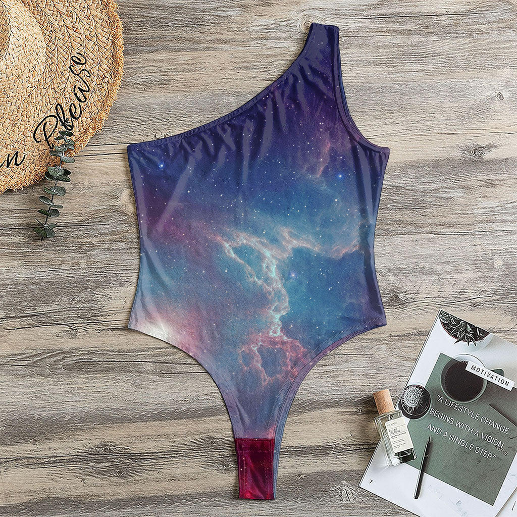 Dark Universe Galaxy Deep Space Print One Shoulder Bodysuit