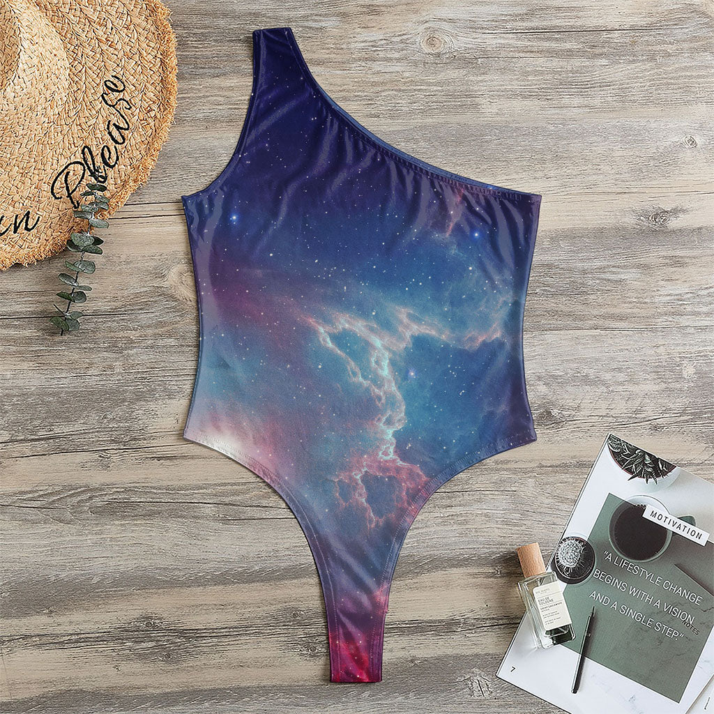 Dark Universe Galaxy Deep Space Print One Shoulder Bodysuit