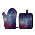 Dark Universe Galaxy Deep Space Print Oven Mitt And Pot Holder Set