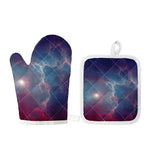 Dark Universe Galaxy Deep Space Print Oven Mitt And Pot Holder Set
