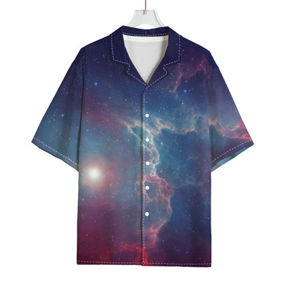 Dark Universe Galaxy Deep Space Print Rayon Hawaiian Shirt