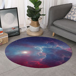 Dark Universe Galaxy Deep Space Print Round Rug