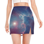 Dark Universe Galaxy Deep Space Print Side Slit Mini Skirt