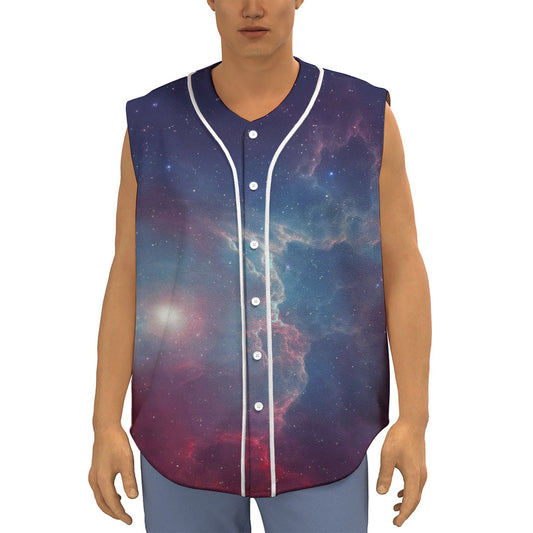Dark Universe Galaxy Deep Space Print Sleeveless Baseball Jersey