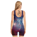 Dark Universe Galaxy Deep Space Print Sleeveless One Piece Swimsuit