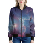 Dark Universe Galaxy Deep Space Print Women's Bomber Jacket